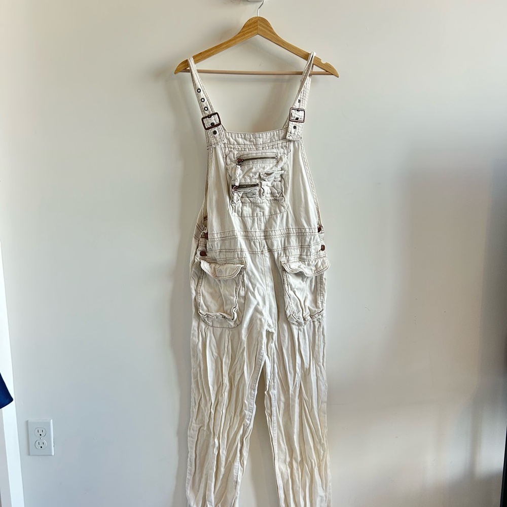 BDG Cream Overalls Soft Denim Style